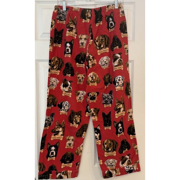 Nick & Nora Pajama Pants Sz Small Red Milkbone Dog Treat Biscuits Dogs Flannel - Picture 2 of 13